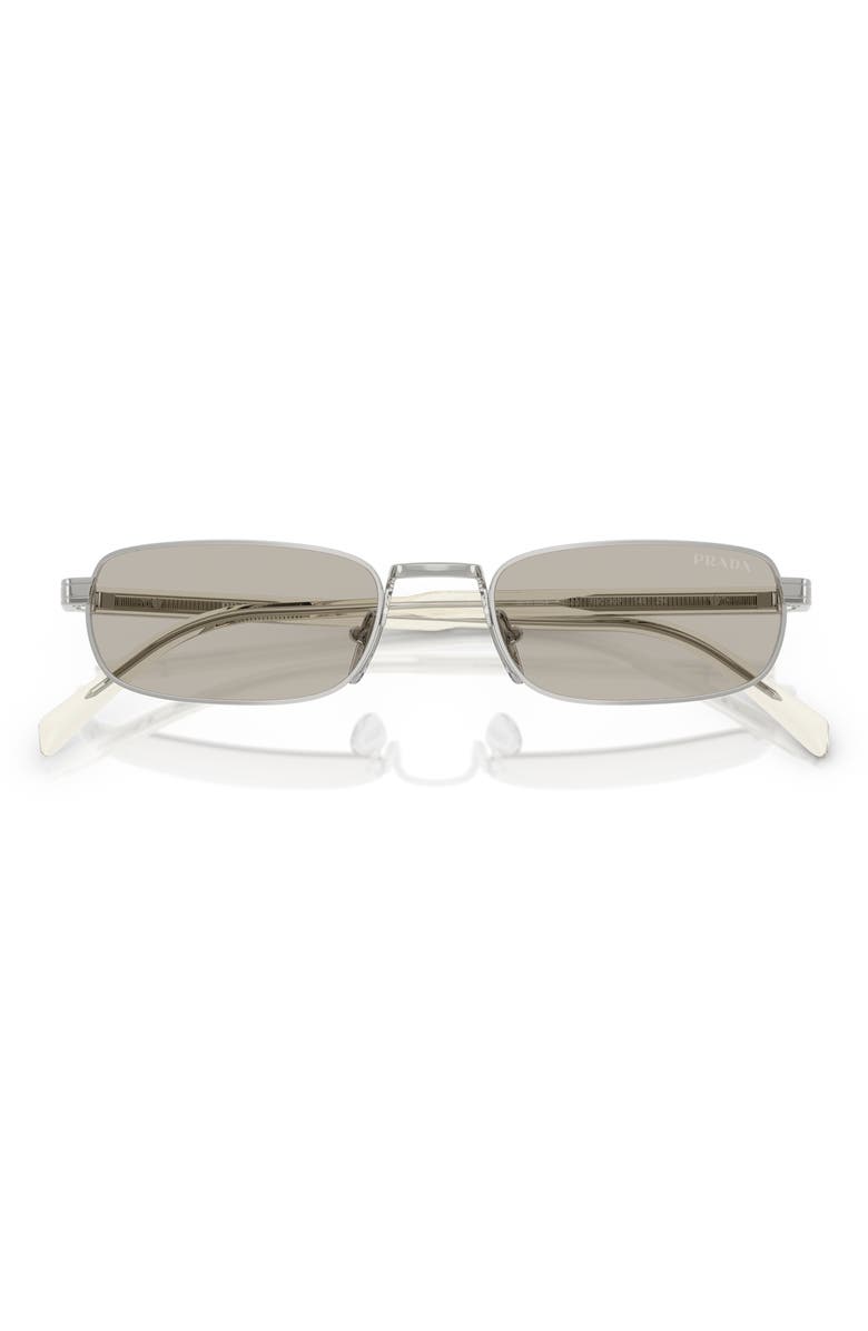 Prada 54mm Rectangular Sunglasses, Alternate, color, 1Bc30p54 Silver