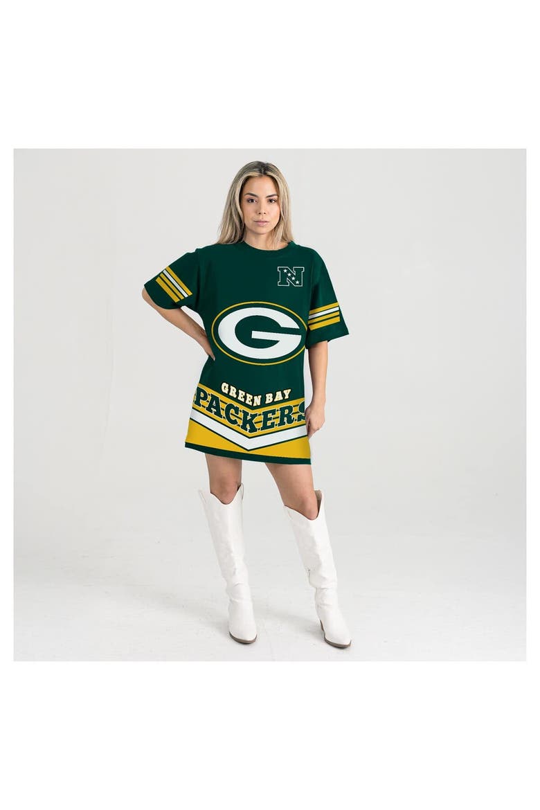 Women's Gameday Couture Green Green Bay Packers Perfect Score Vintage T-Shirt Dress, Alternate, color, Green