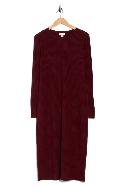 Nordstrom Rack Ribbed Long Sleeve Sweater Dress In Brown
