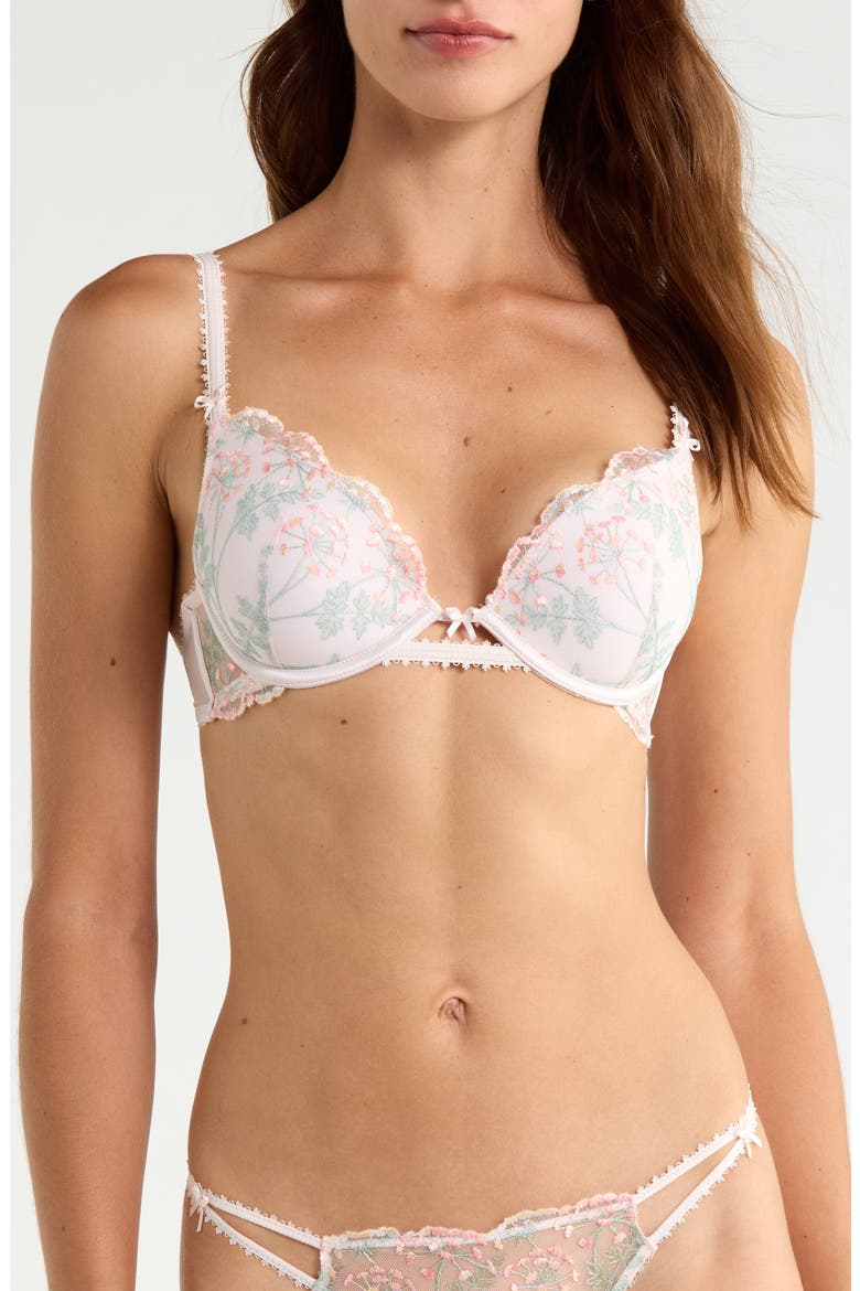 Infusion No. 2 Underwire Plunge Push-Up Bra, Main, color, WHITE MULTICOLOR