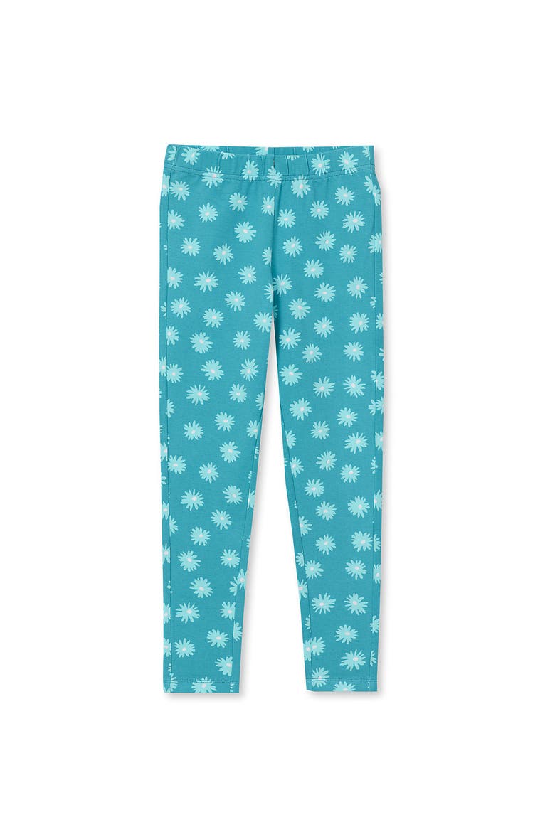 Girls Tough Cotton Leggings, Main, color, Floral/Baltic Teal
