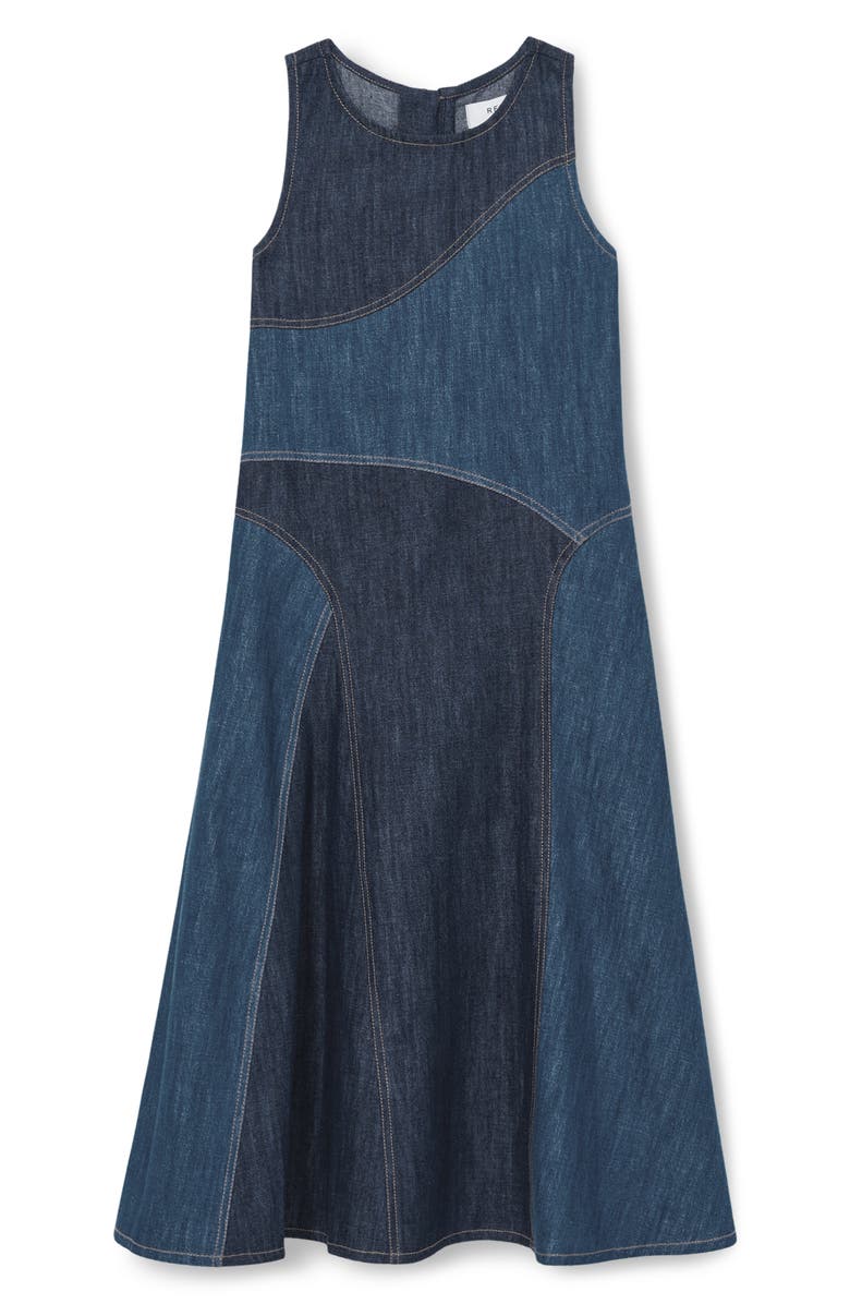 Reiss Kids' Wilder Denim Dress, Main, color, Blue