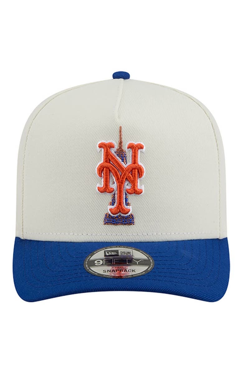 New Era Men's New Era Cream/Royal New York Mets Two-Tone Empire State 9FIFTY A-Frame Adjustable Hat, Alternate, color, 