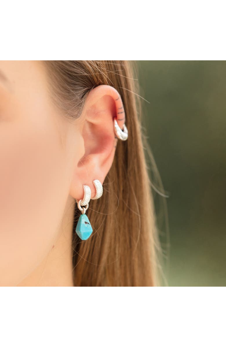 Monica Vinader Heirloom Huggie Earrings, Alternate, color, Silver