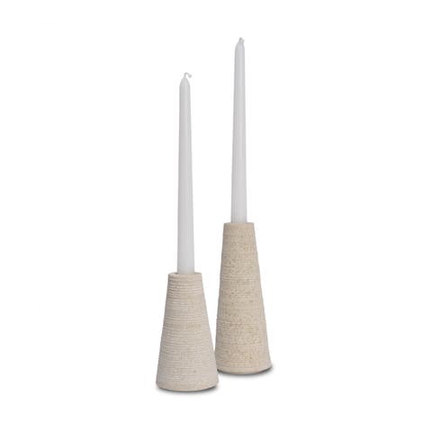 Cono Marble Cone Shaped Candle Holders