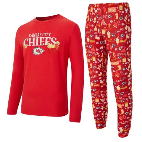 Men
s Concepts Sport  Red Kansas City Chiefs Chestnut Long Sleeve Top 
Pants Set