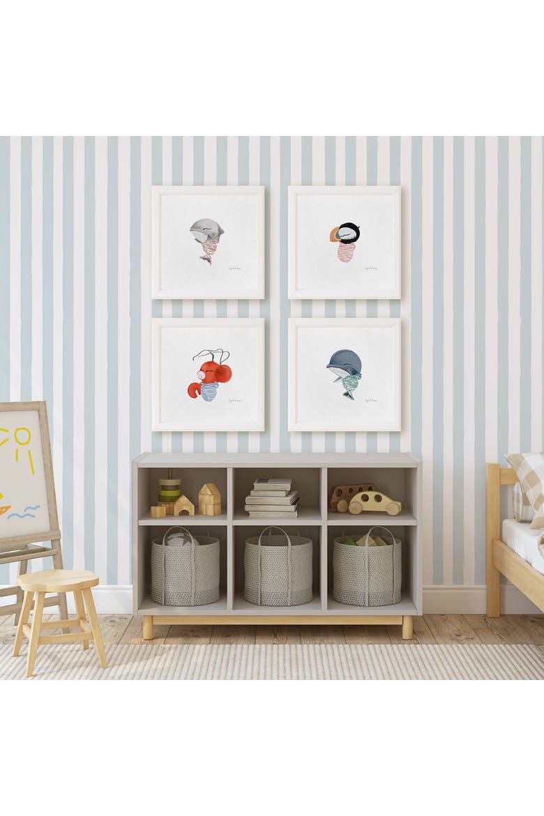 Baby Humpback Whale Framed Museum Quality 12" x 12" Art Print, Alternate, color, Multicolored