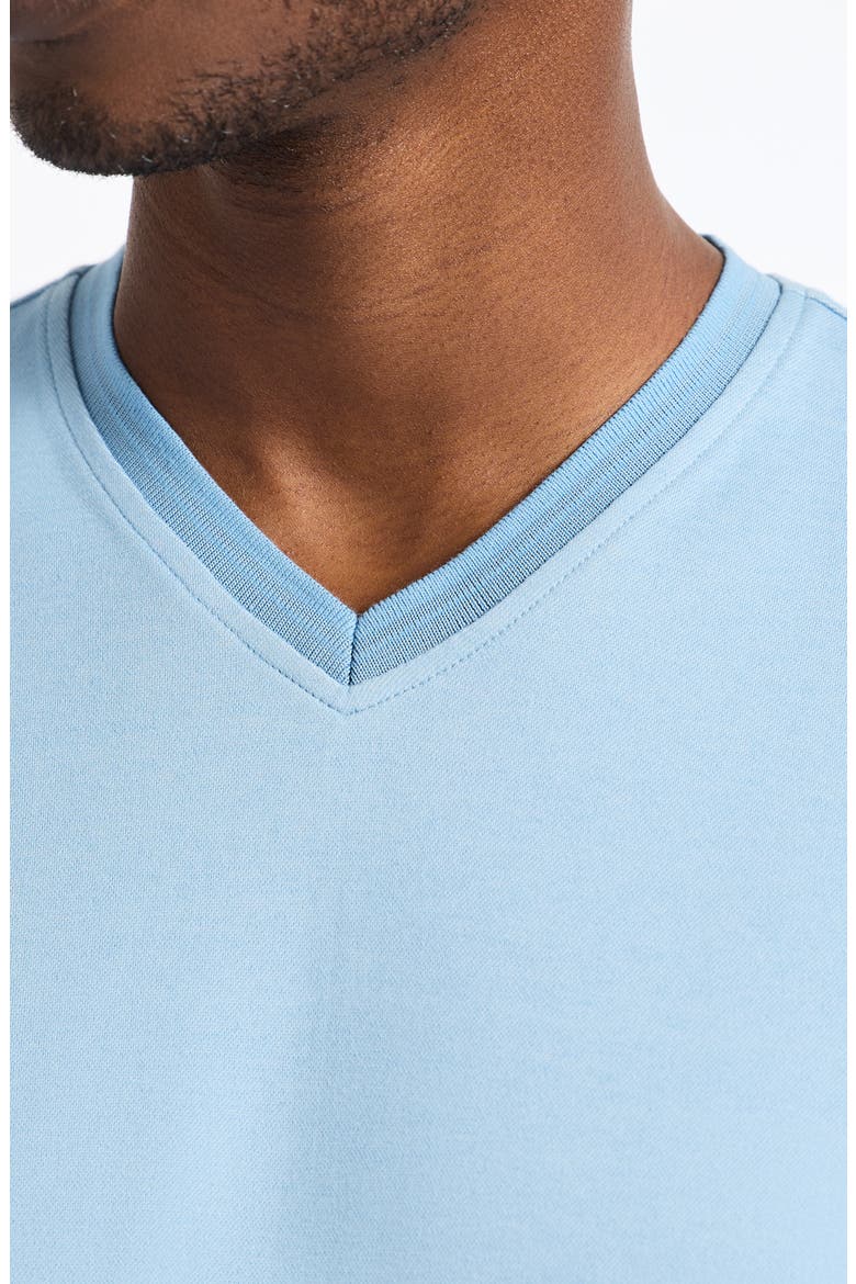 Holton V-Neck Cotton Blend Piqué T-Shirt, Alternate, color, SLATE BLUE