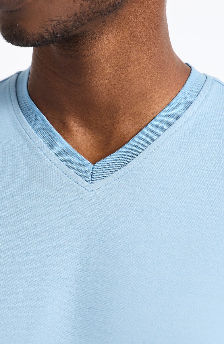 Robert Graham Holton V-Neck Cotton Blend Piqué T-Shirt, Alternate, color, Slate Blue