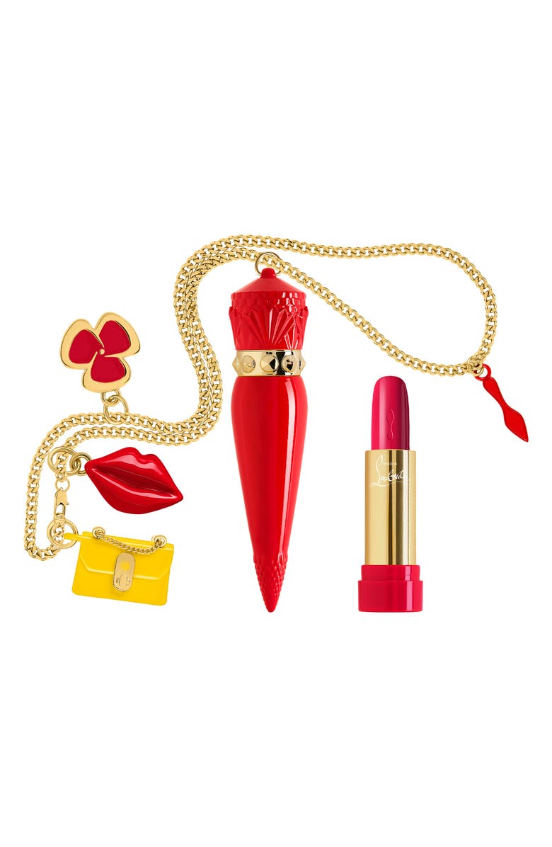 Christian Louboutin So Glow Rouge Louboutin Lipstick Charm, Alternate, color, 
