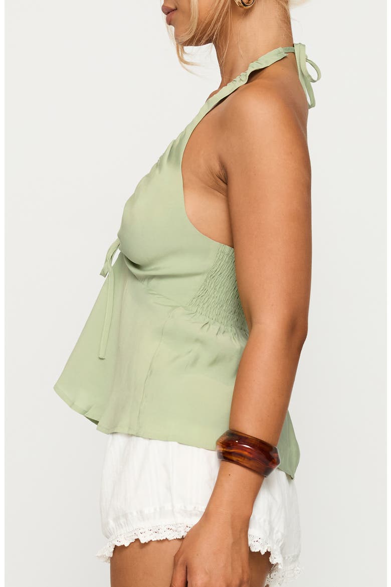 Gadot Ruched Halter Top, Alternate, color, GREEN