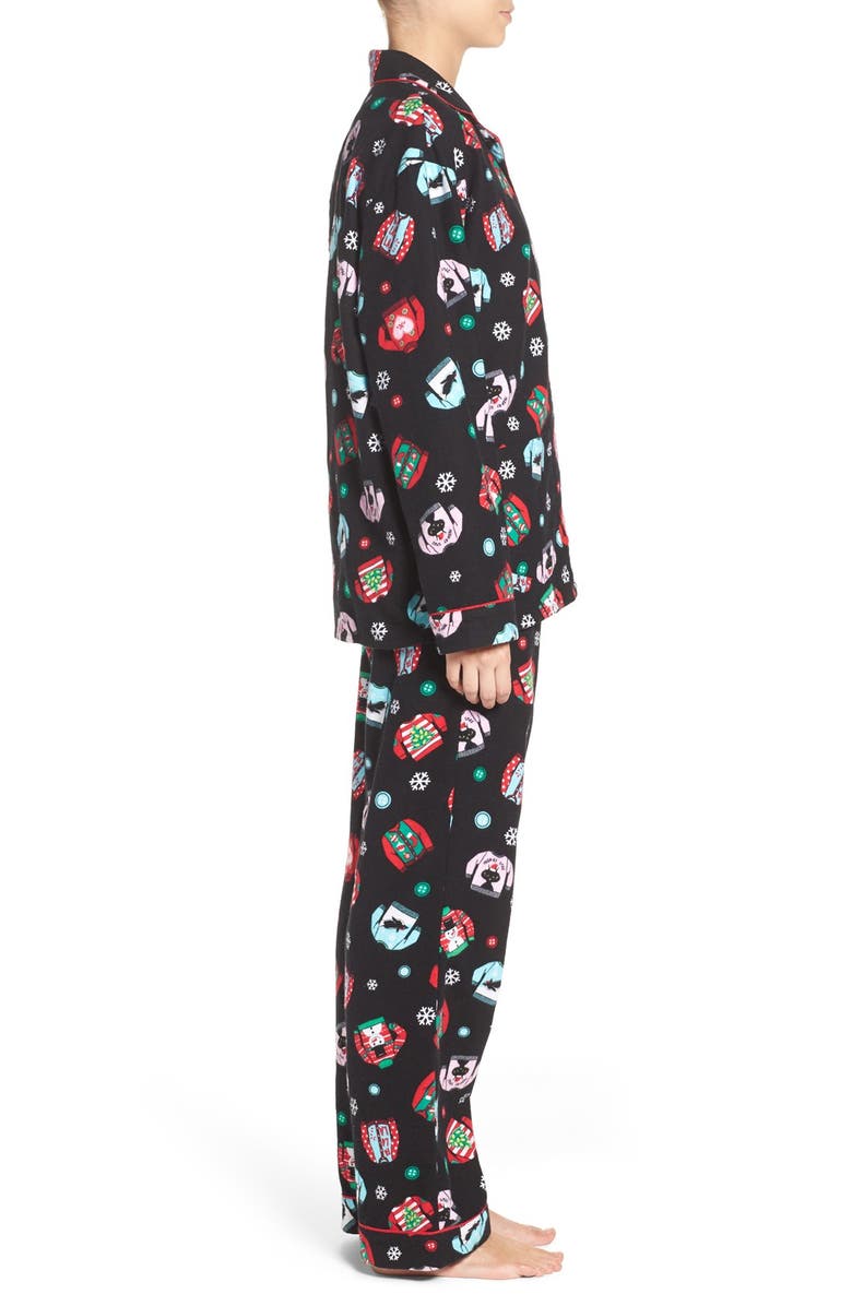 PJ Salvage Print Flannel Pajamas, Alternate, color,
