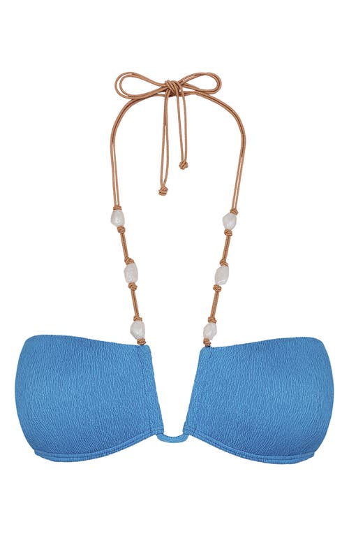 Vix Paula Hermanny Firenze Ney Carol Beaded Bikini Top In Blue