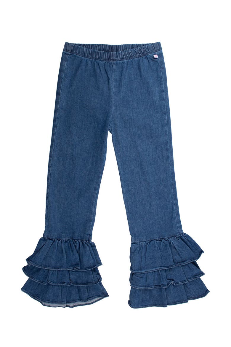 Girls Denim Flare Pants, Main, color, Medium Wash