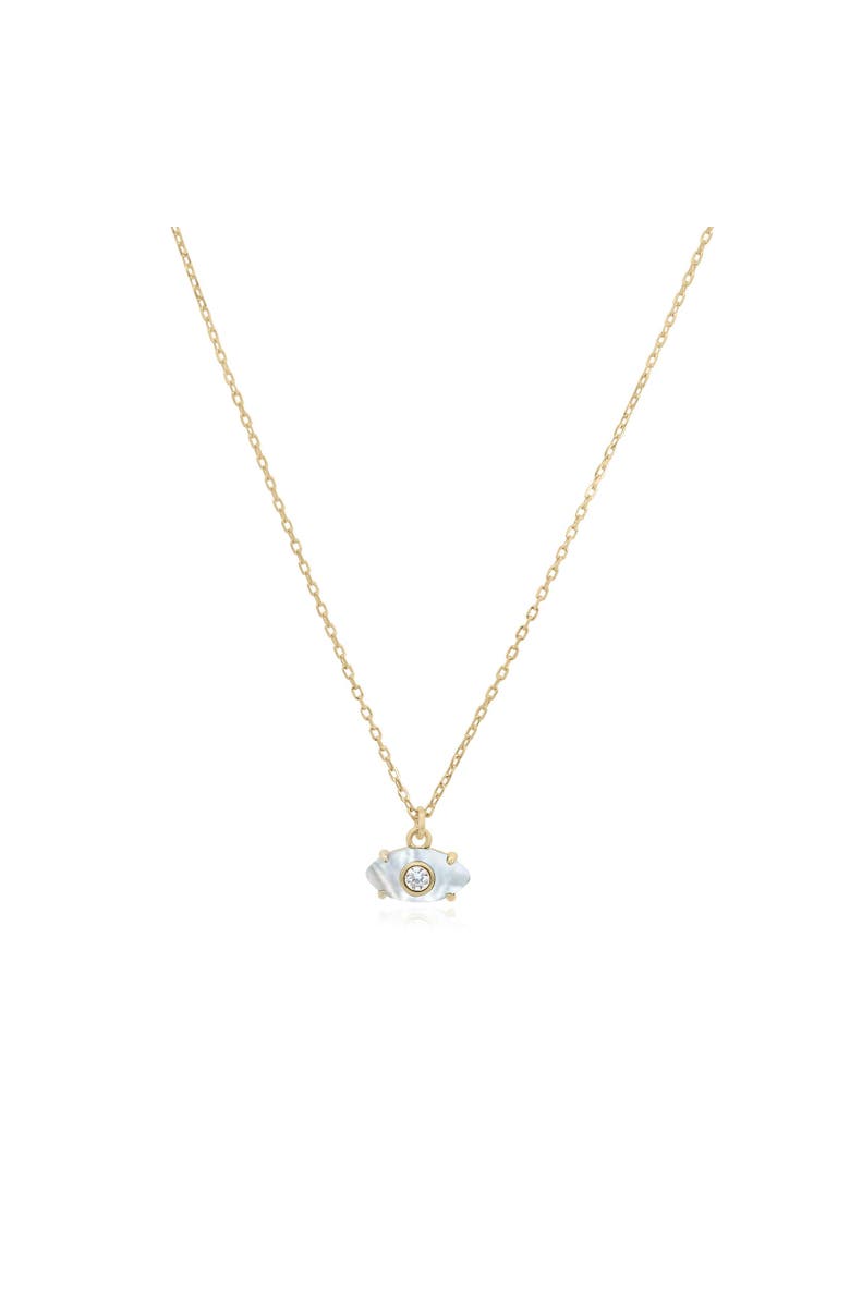 The Lovery Fine Jewelry Mother of Pearl Evil Eye Necklace, Main, color, Mother Of Pearl