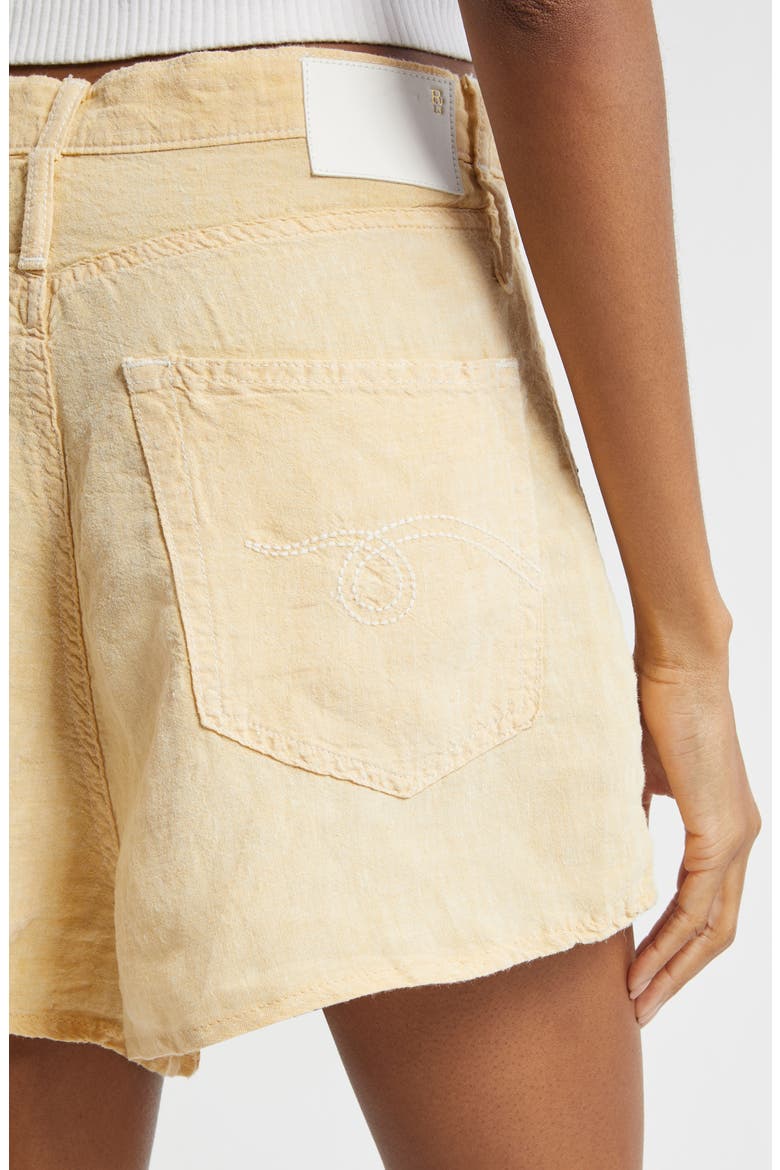 Double Loop Venti Linen Shorts, Alternate, color, MAIZE LINEN CHAMBRAY