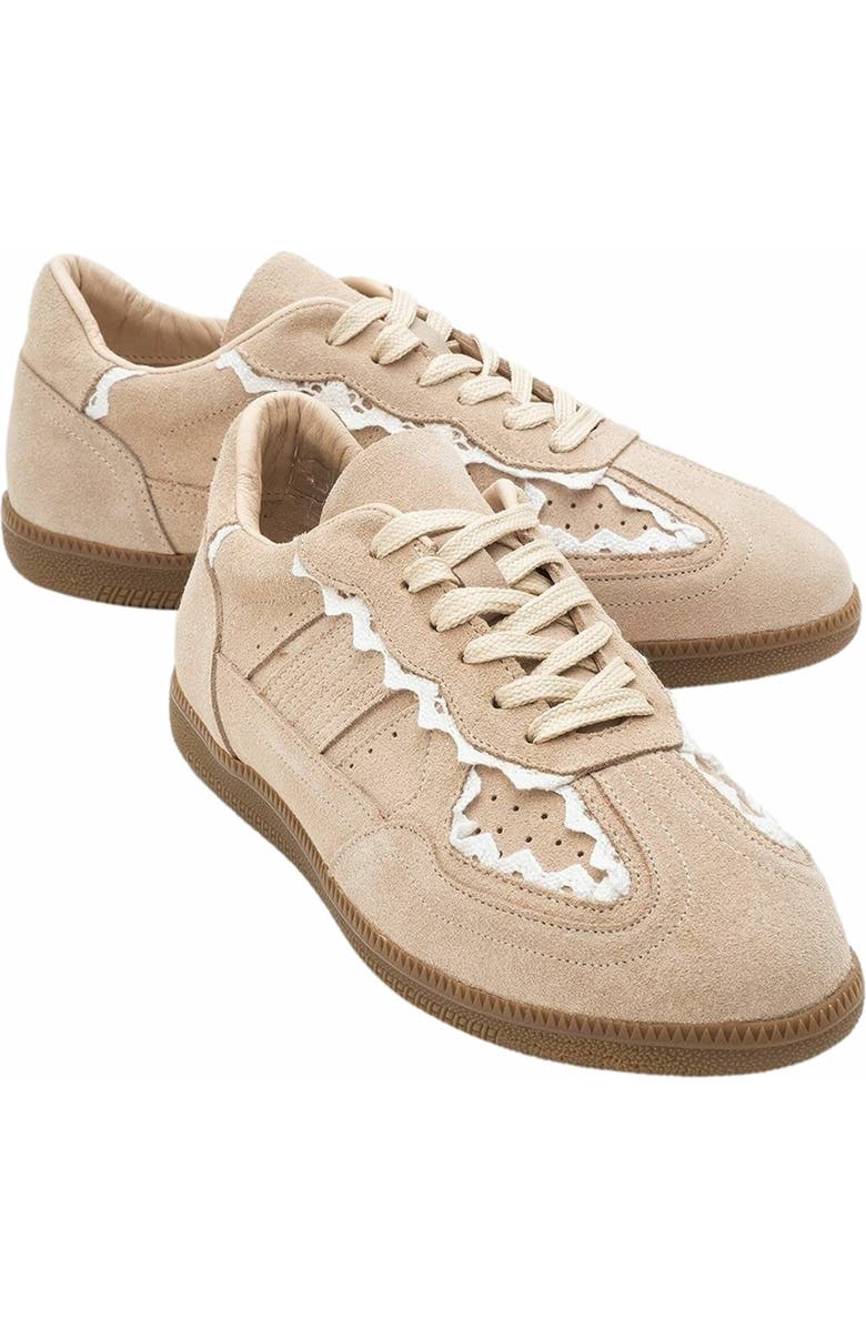 Forever & Always Shoes Shiva Suede Leather Sneakers, Main, color, Beige Suede Leather