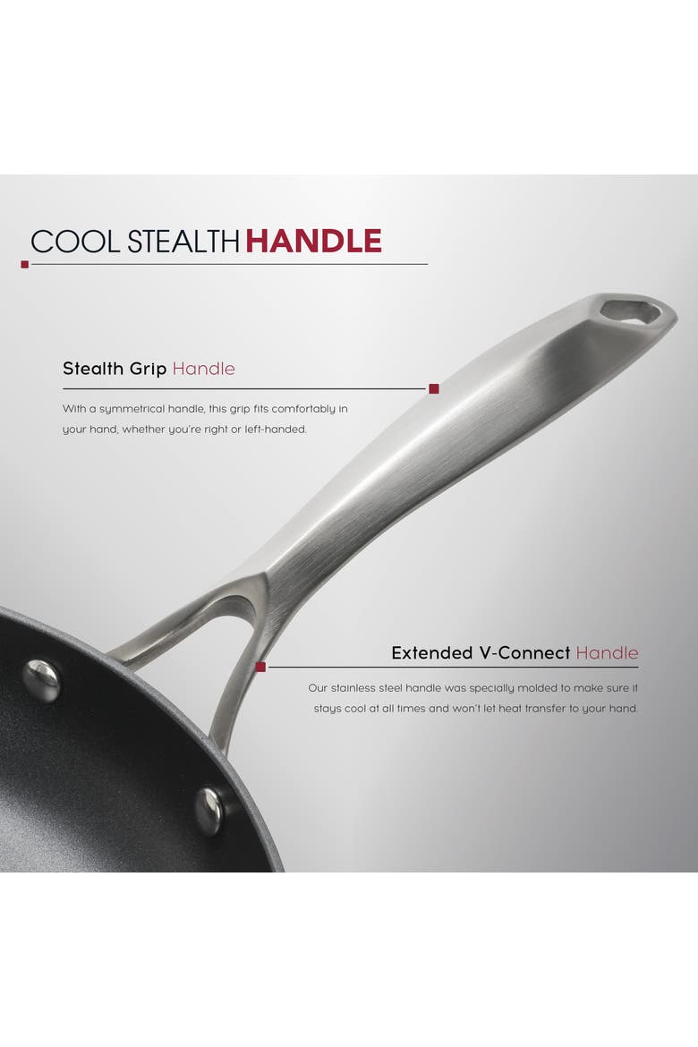 Radical Pan Nonstick Frying & Saute Pan Skillet With Stainless Steel Handle, 10-Inch, Alternate, color, Black
