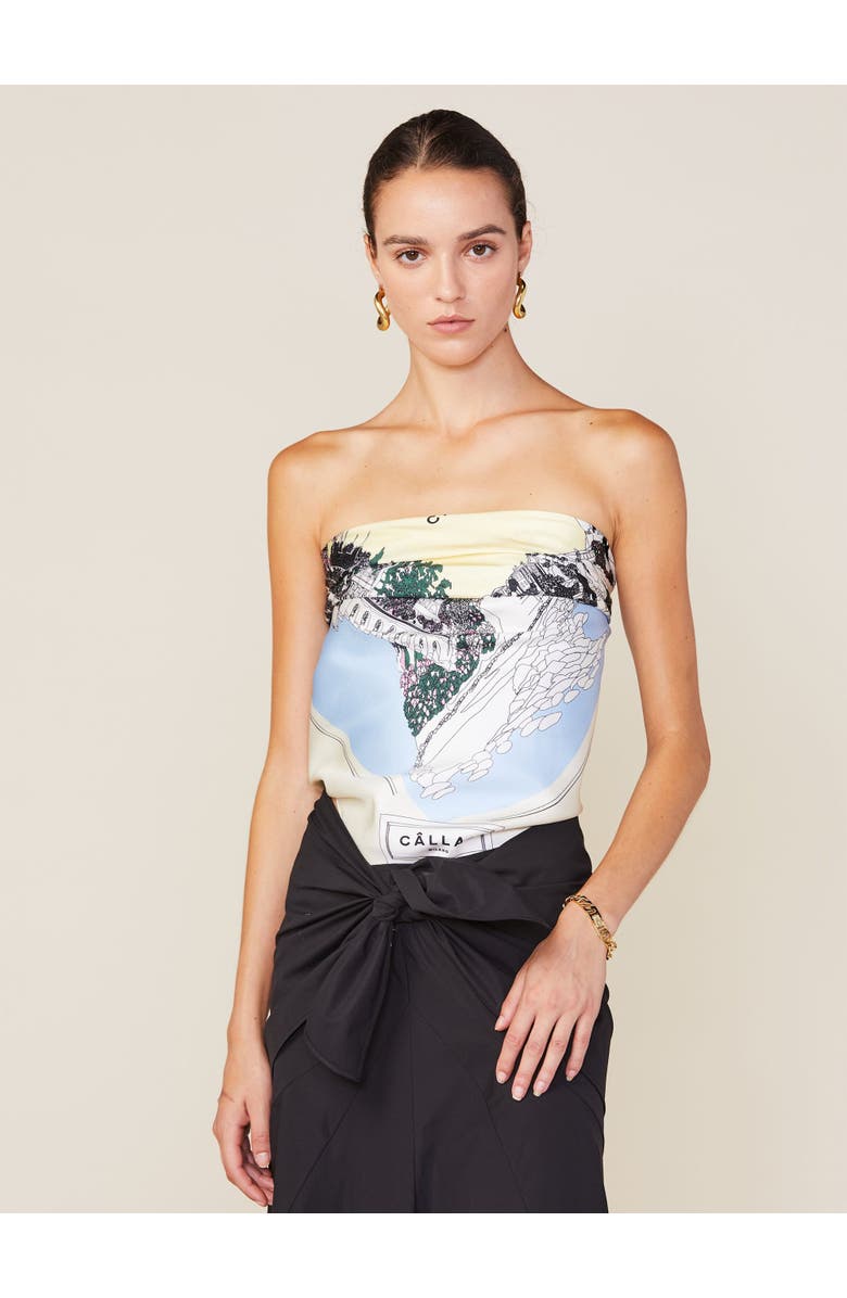 Callas Milano Como Lake Como Silk Scarf, Alternate, color, Beige