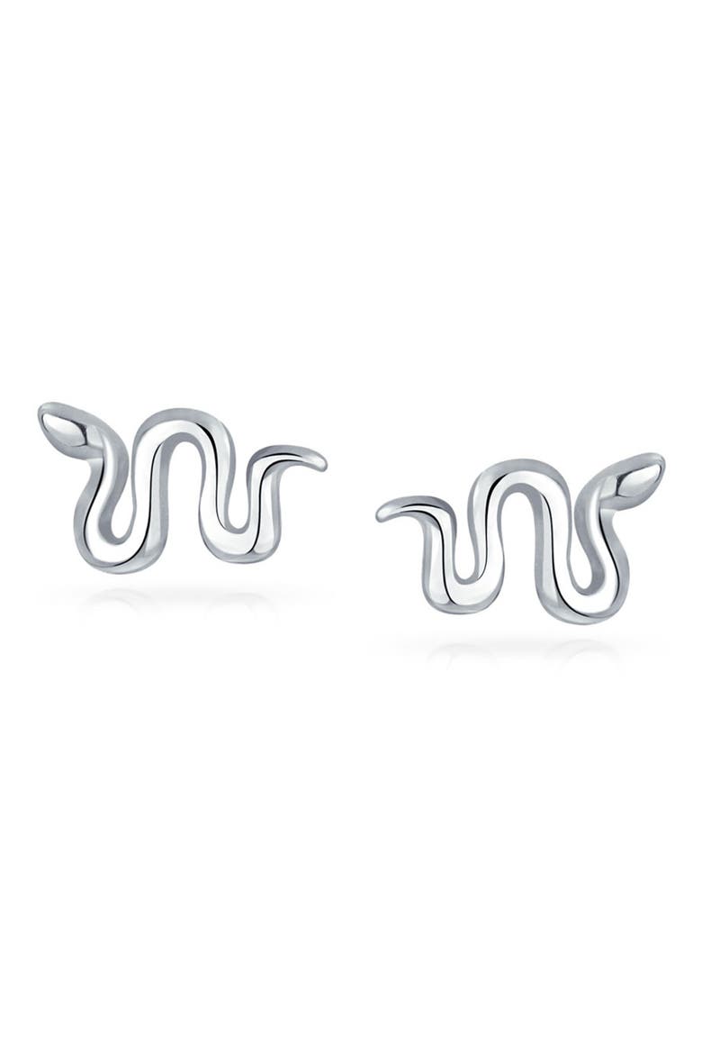 Sterling Silver Tiny Snake Stud Earrings, Main, color, SILVER