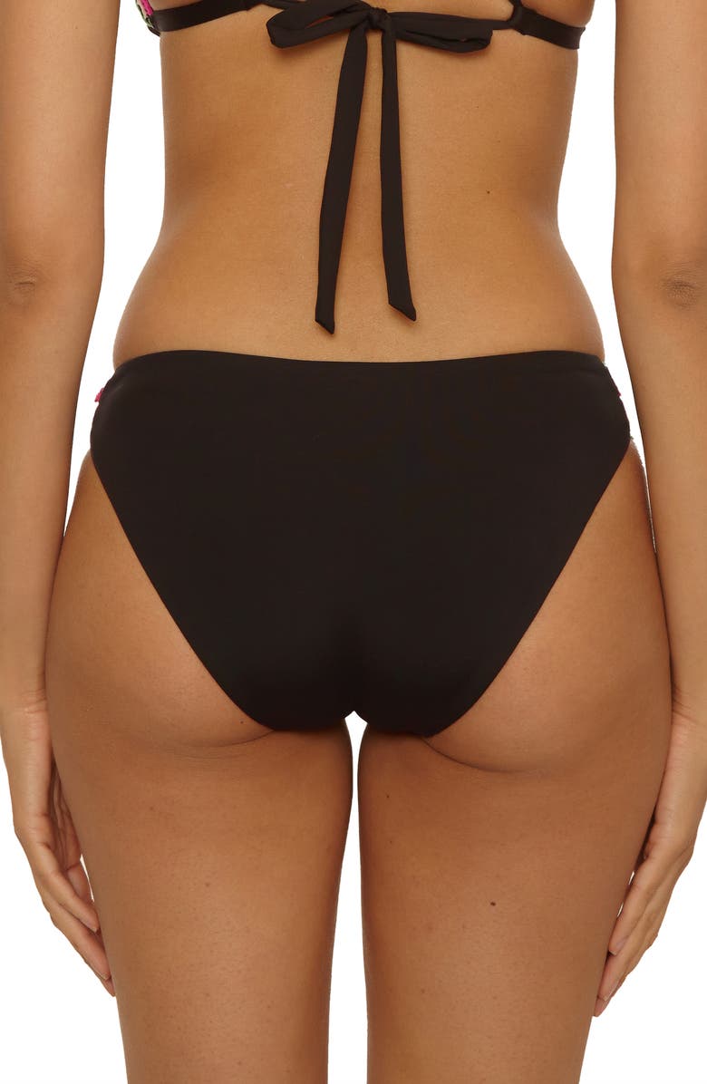 Lucky Brand Malaga Crochet Tab Hipster Bikini Bottoms, Alternate, color, Black