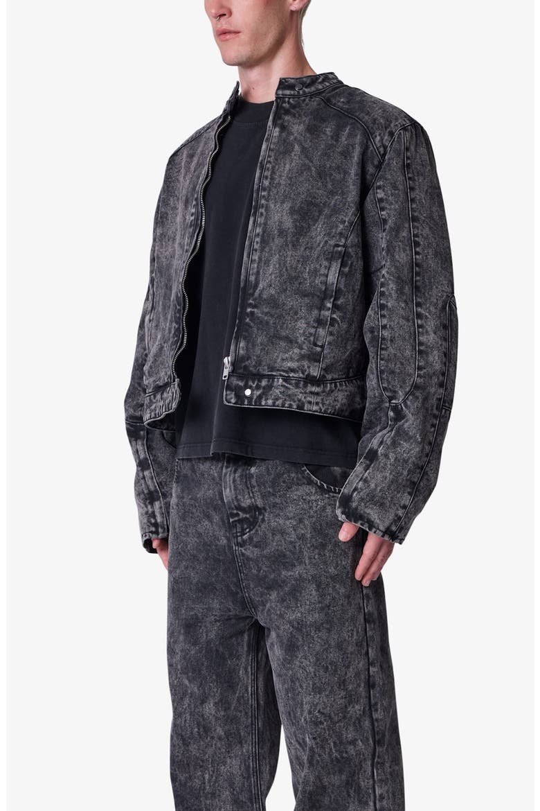 Moto Denim Jacket, Alternate, color, VINTAGE BLACK