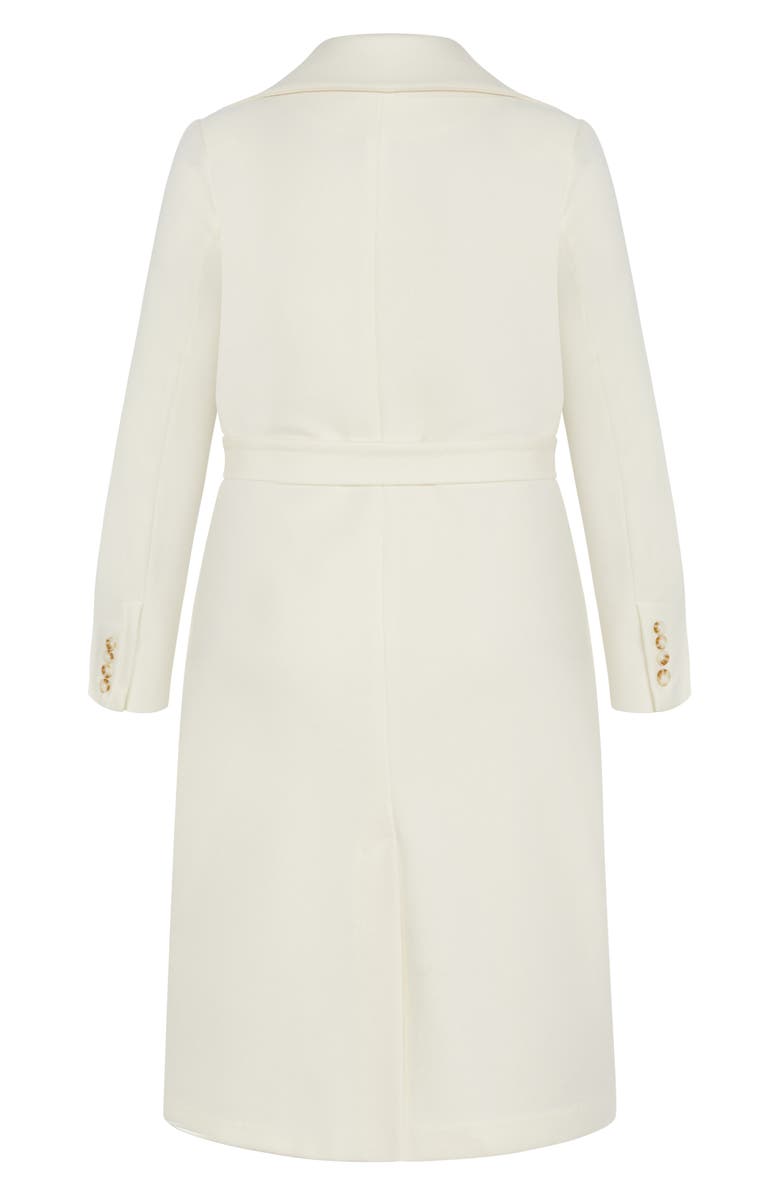 City Chic Hunter Tie Waist Coat, Alternate, color, Cream