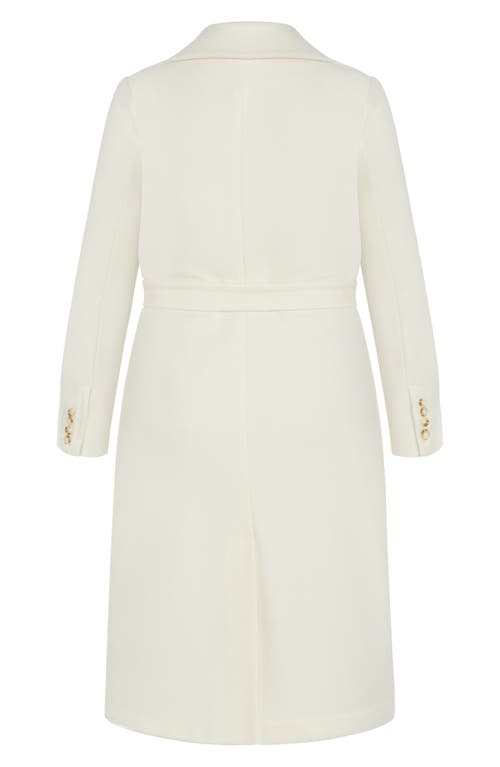 City Chic Hunter Tie Waist Coat In White