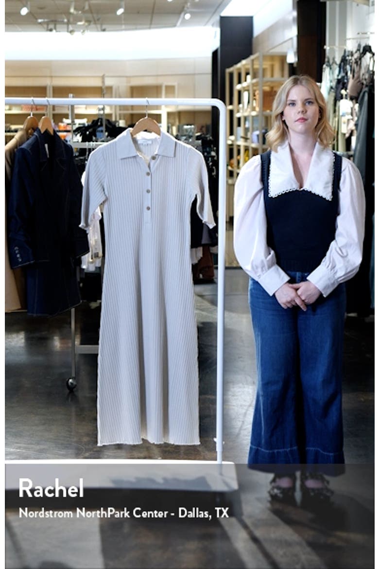 Cotton Blend Rib Midi Sweater Dress video