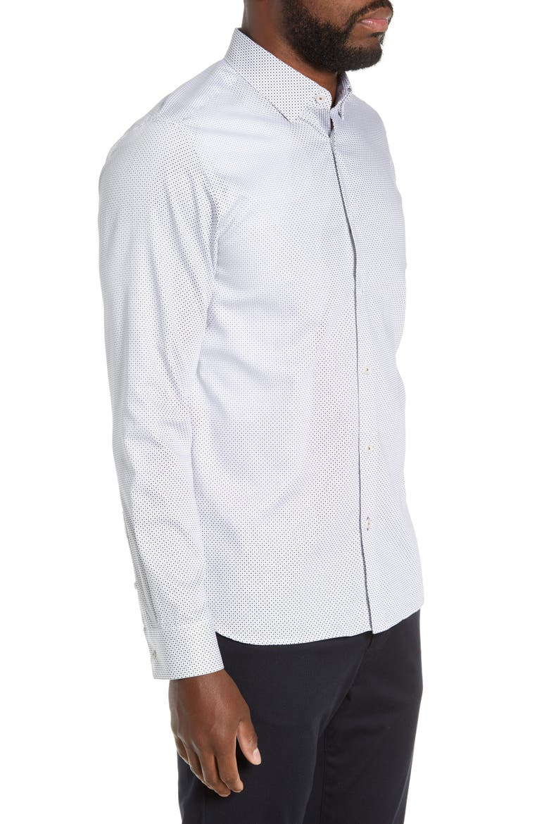 Subik Slim Fit Geo Print Sport Shirt, Alternate, color, WHITE