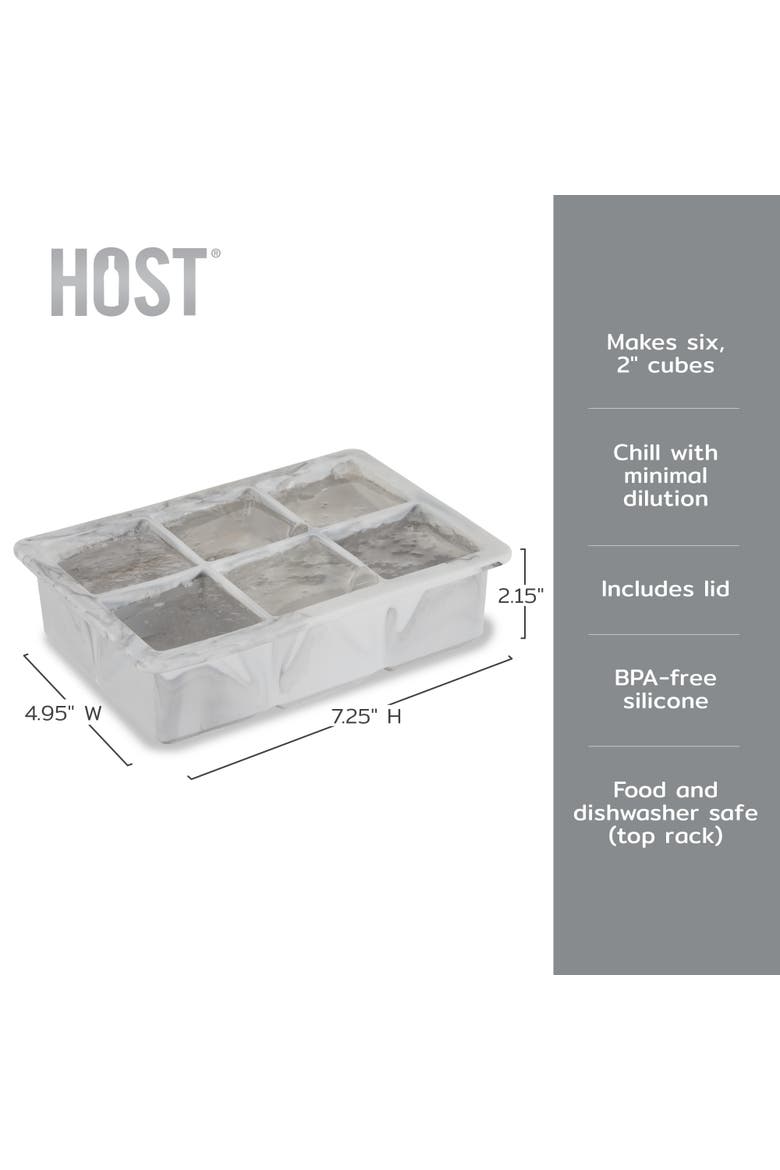 2" Ice Cube Tray with Lid, Alternate, color, Gray Marble