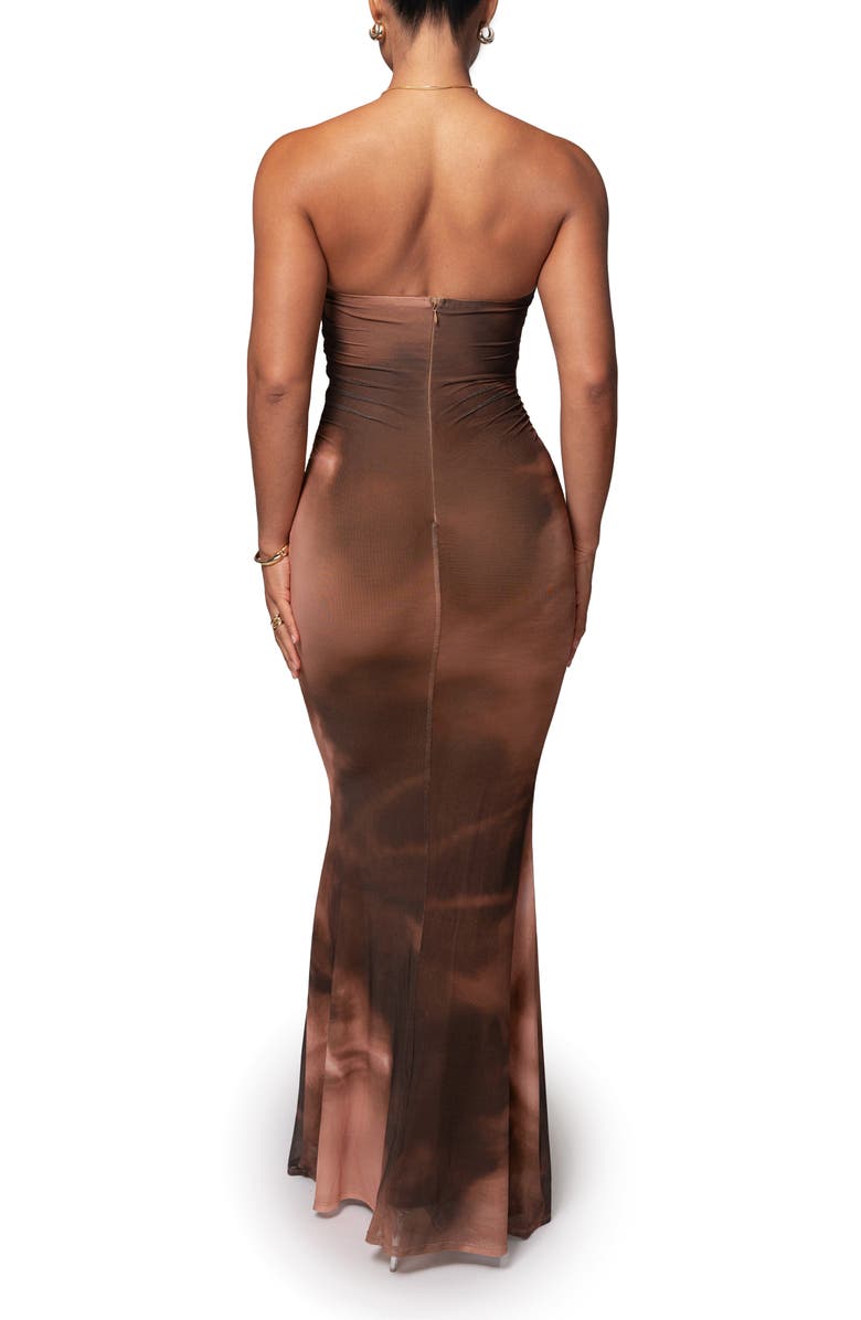 JLUXLABEL Bethany Strapless Maxi Dress, Alternate, color, Brown