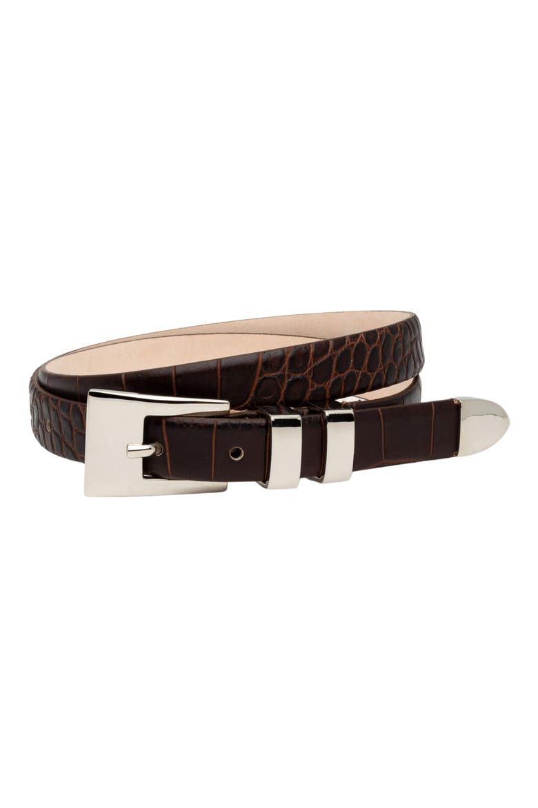 Sofia Belt, Alternate, color, ESPRESSO CROC/ SILVER
