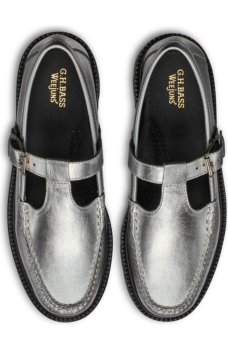 G.H.BASS Weejuns<sup>®</sup> Mary Jane Moc Toe Lug Sole Loafer, Alternate, color, Silver