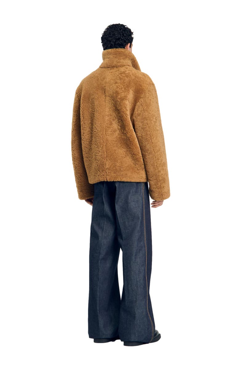 SANDRO Shearling jacket, Alternate, color, 