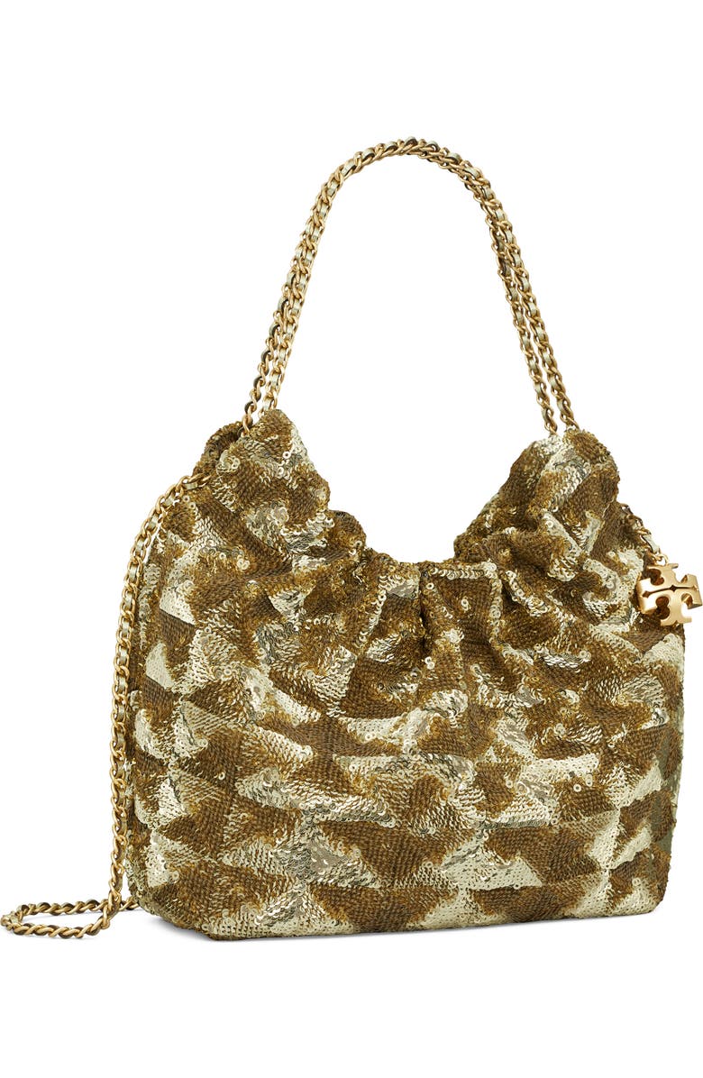 Tory Burch Mini Fleming Sequin Hobo Bag, Alternate, color,