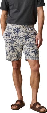 Faherty Cabana Leaf Jacquard Terry Cloth Sweat Shorts