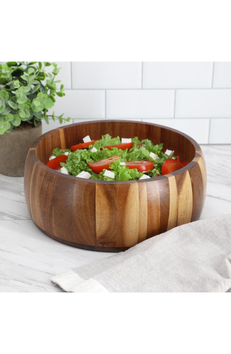 Megachef 9.75 Inch Acacia Wood Salad Bowl, Alternate, color, Acacia