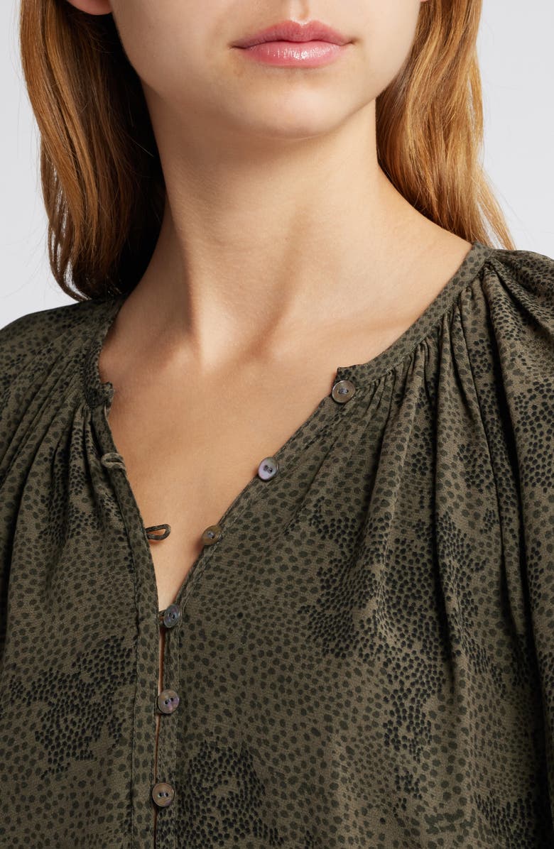 Rails Indi Print Top, Alternate, color, Olive Pebble