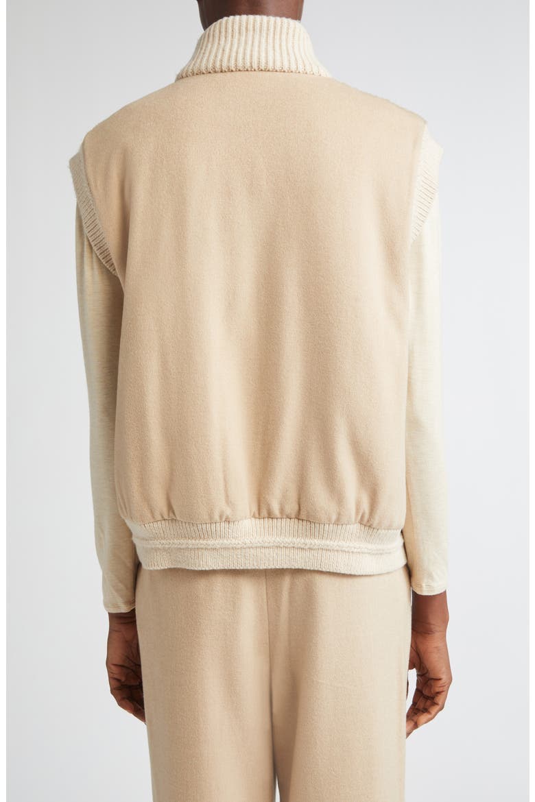 Genuine Shearling & Camel Hair Vest, Alternate, color, NATURAL