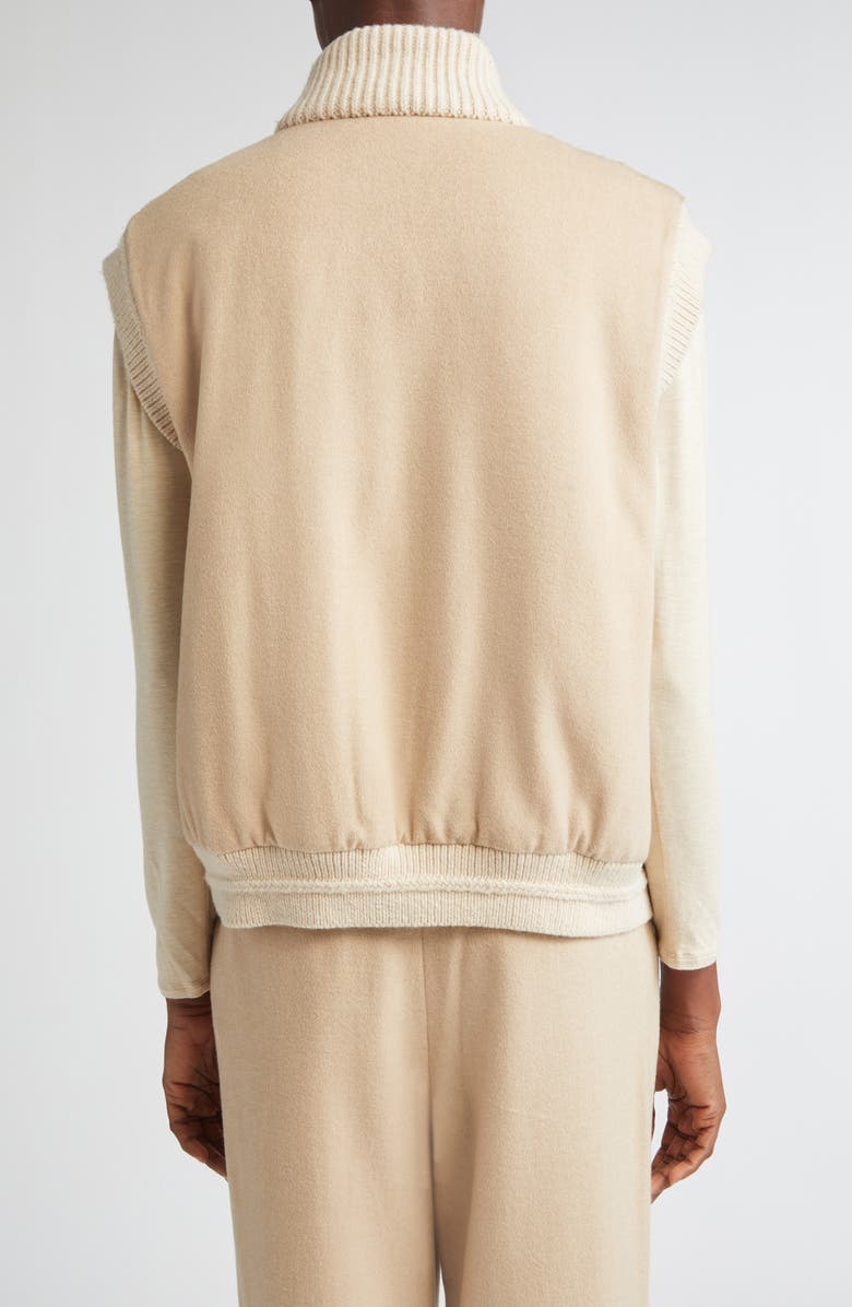 Lafayette 148 New York Genuine Shearling & Camel Hair Vest, Alternate, color, Natural