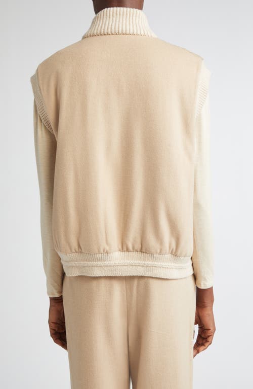 Lafayette 148 Shearling & Camel Hair Quilted Vest In Neutral