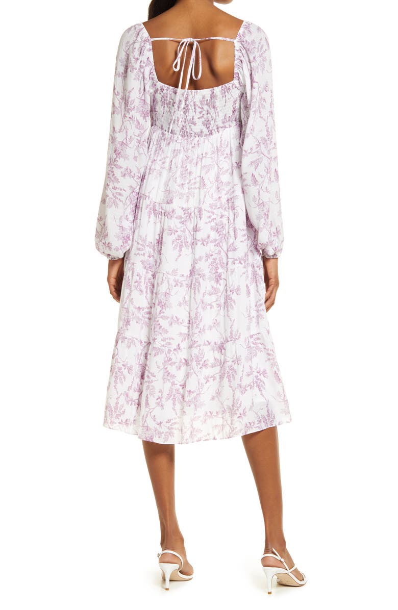 Chelsea28 Tiered Long Sleeve Midi Dress, Alternate, color, 