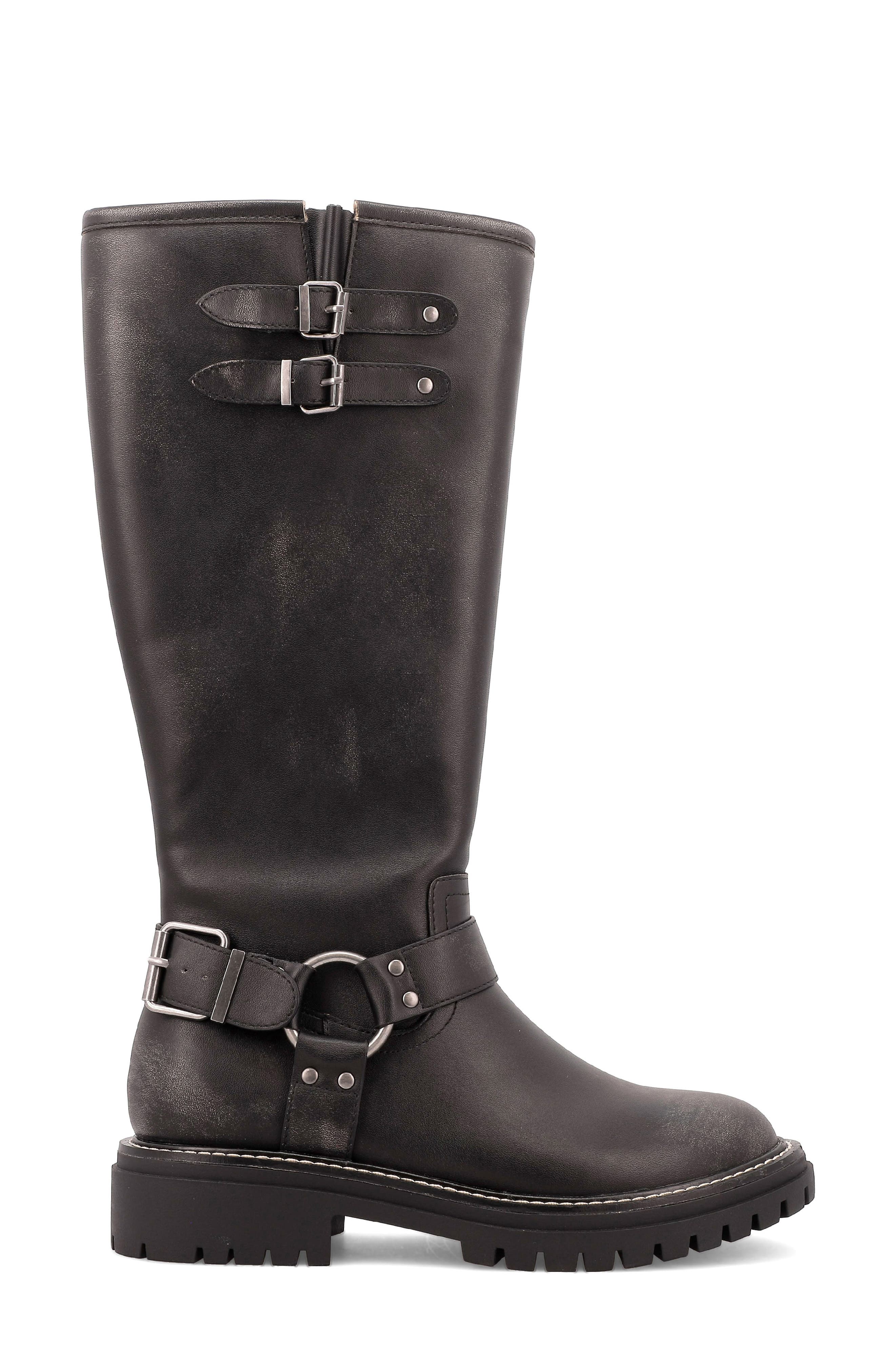 MIA Franco Knee High Moto Boot, Alternate, color, Black