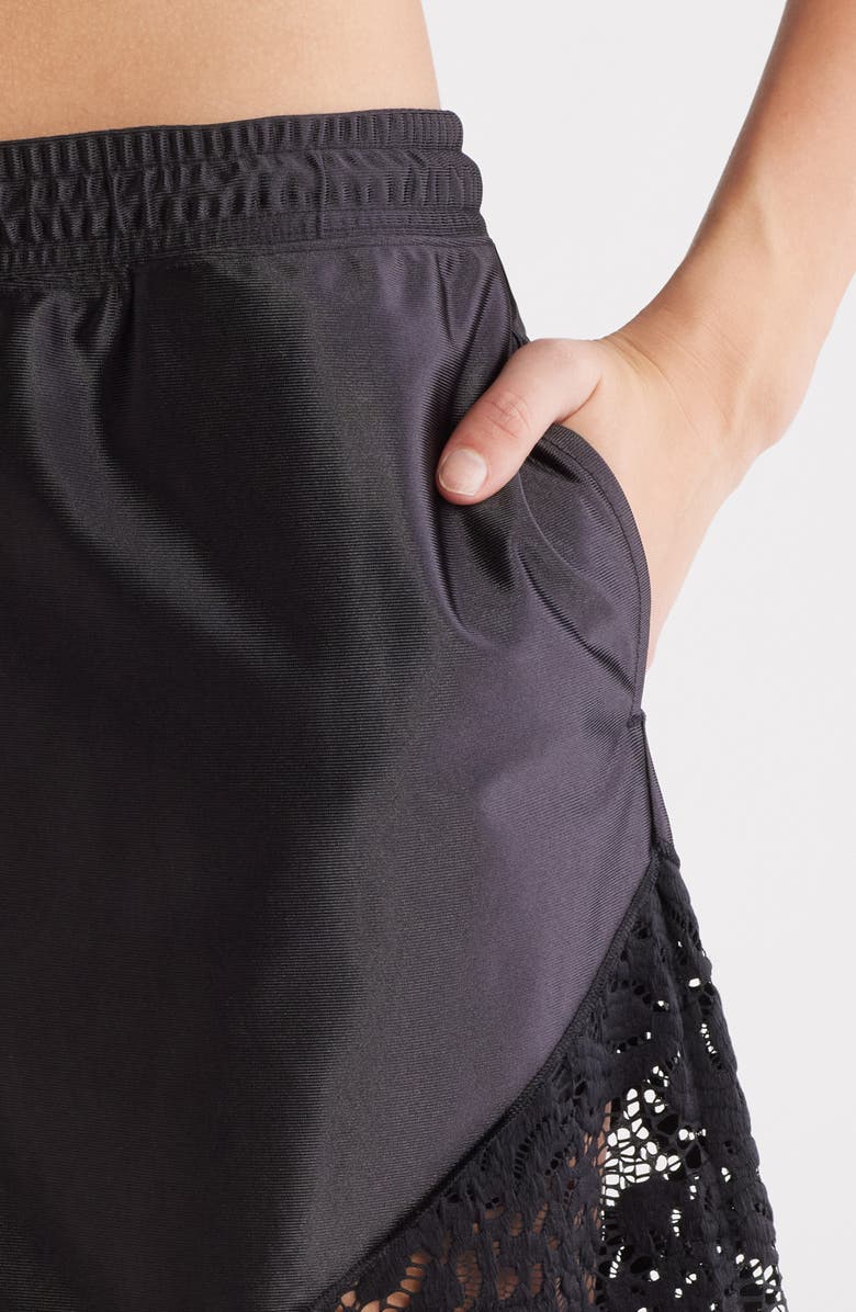 Free People FP Movement Roster Tie Waist Lace Trim Shorts, Alternate, color,