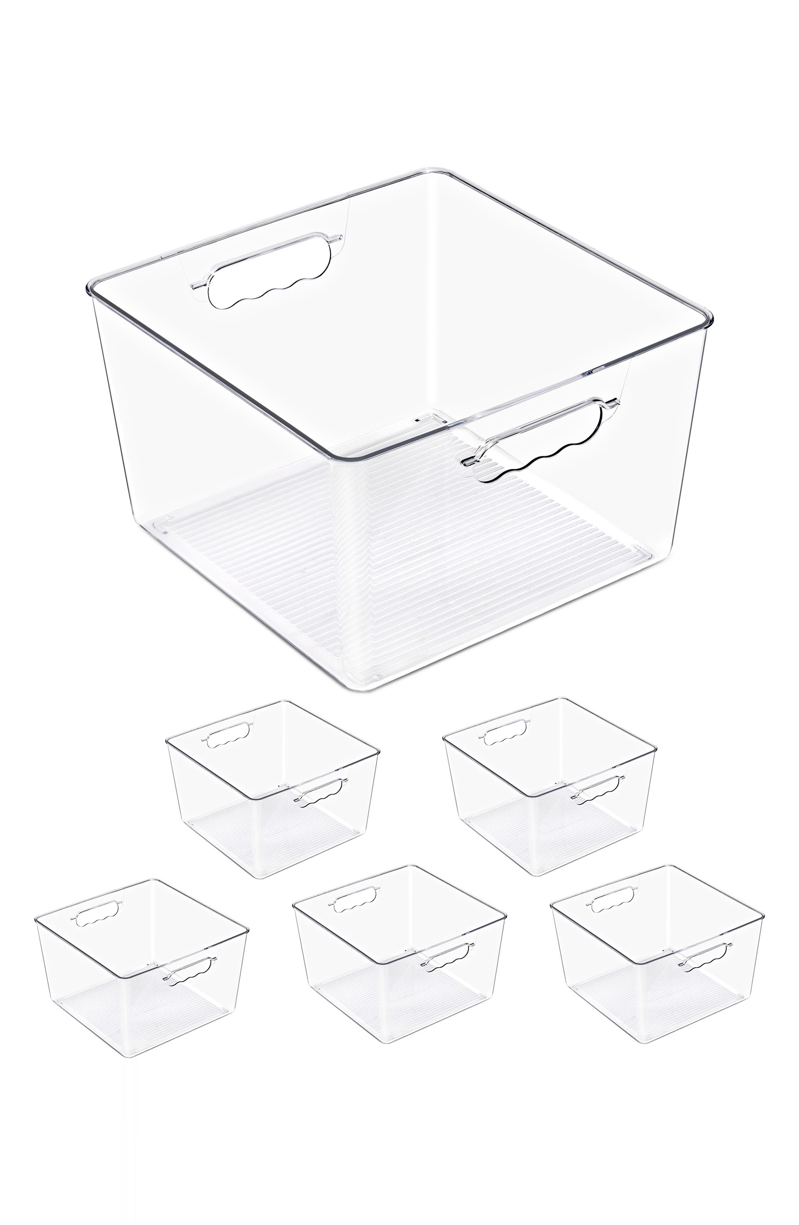 Set of 6 Large Square Storage Bins