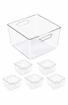 Set of 6 Large Square Storage Bins