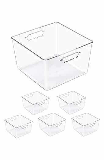 Set of 6 Large Square Storage Bins