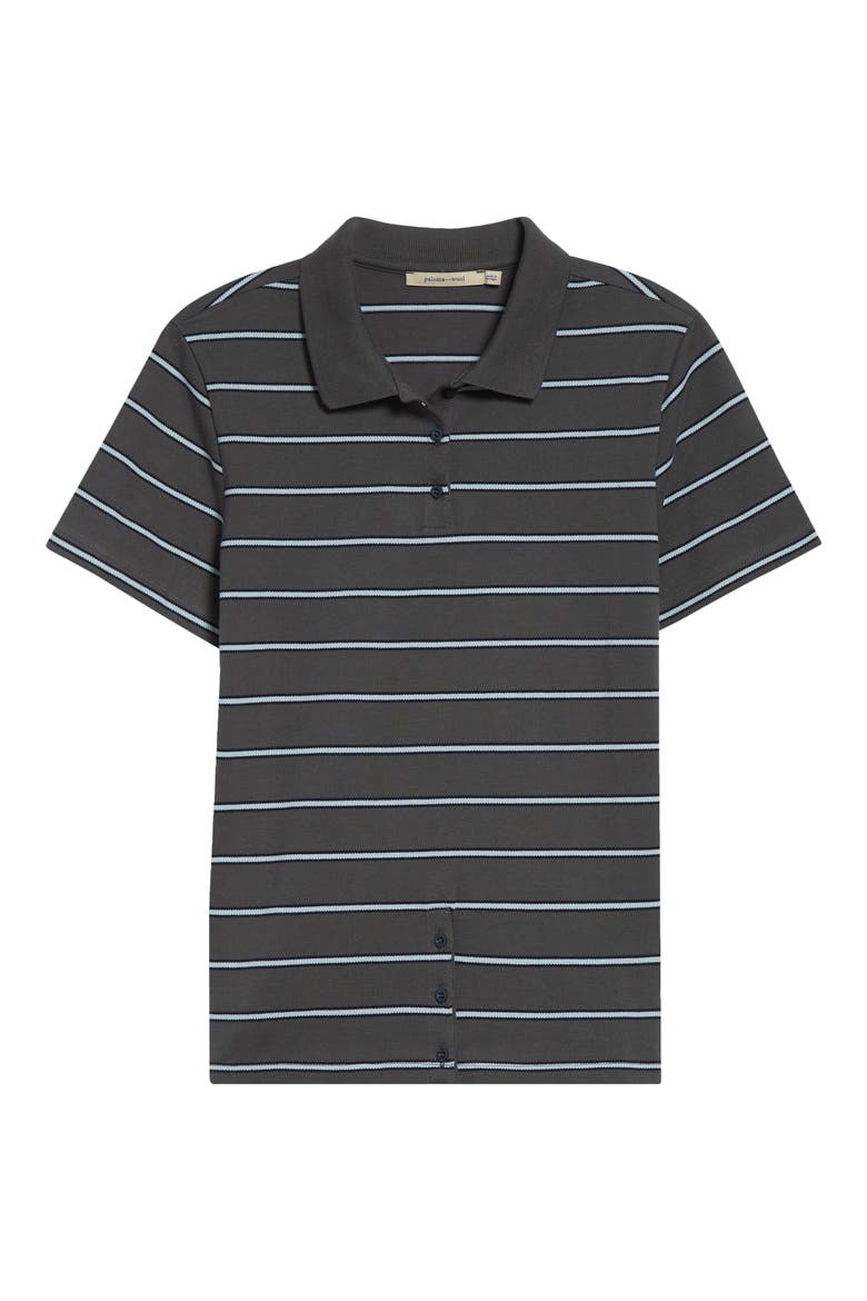 Julieta Stripe Cotton Piqué Polo, Alternate, color, GREY