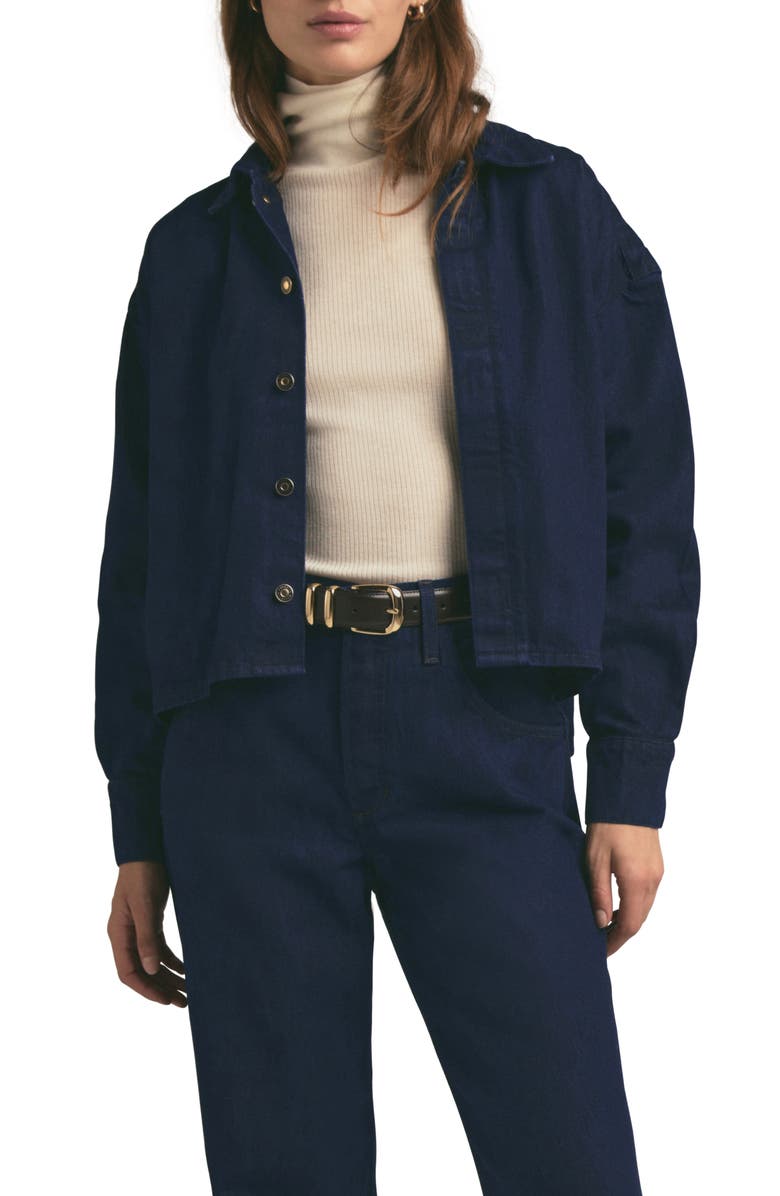 Favorite Daughter The Brady Crop Denim Shirt, Main, color, Stout